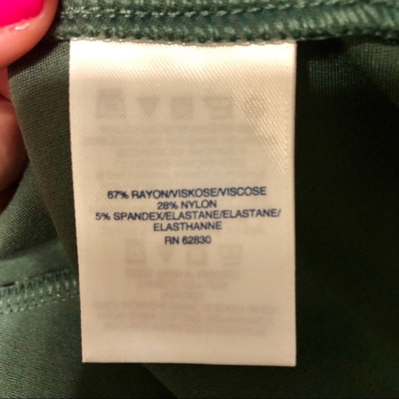 Lands End Green Long Sleeve Flutter Hem Dress with Pockets 2 XS - Picture 7 of 9